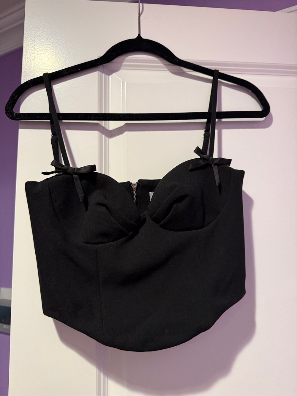 Rumored black bow cropped top